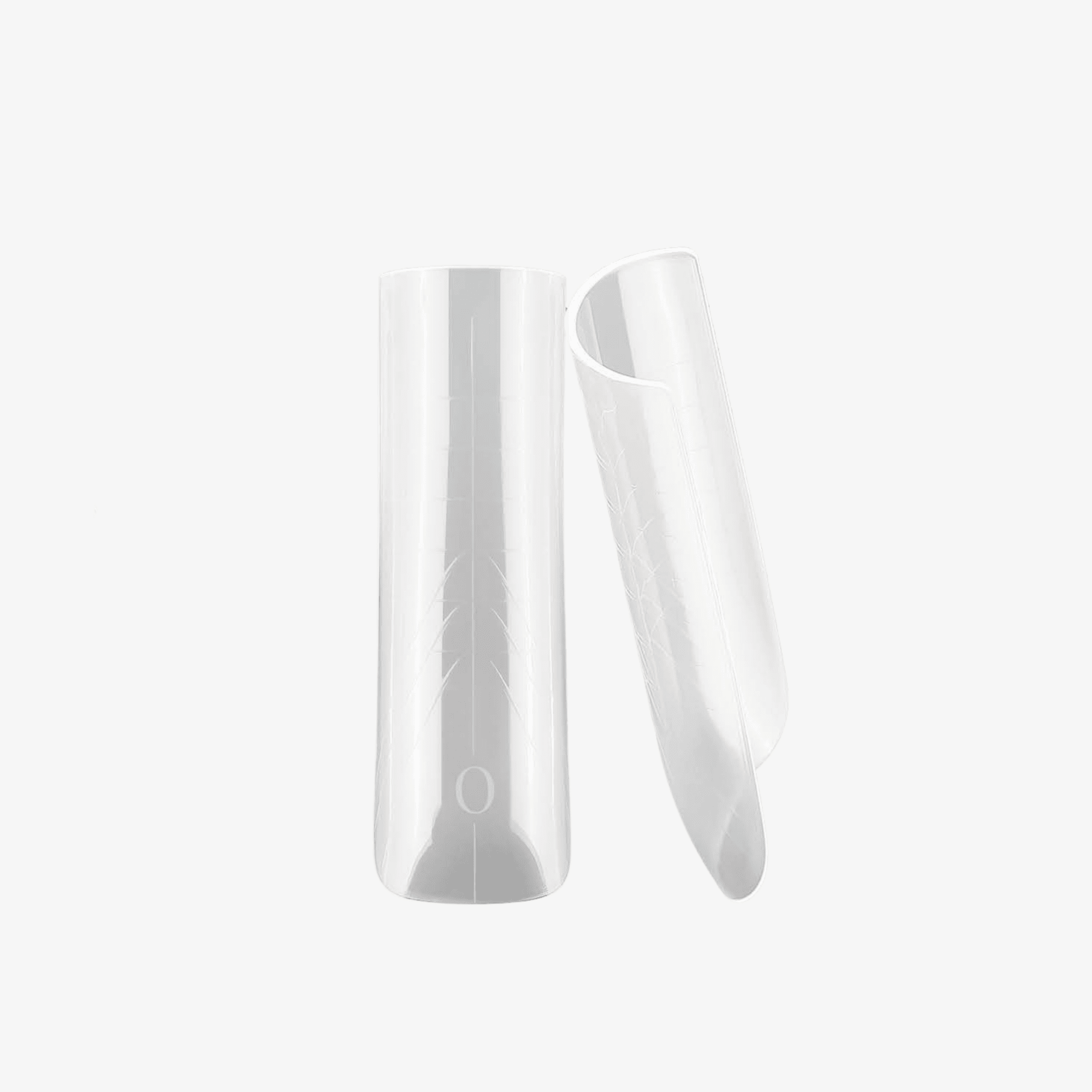 Popits 15 tailles natural square NAILS FRS, moule carré long transparent de face et de profil