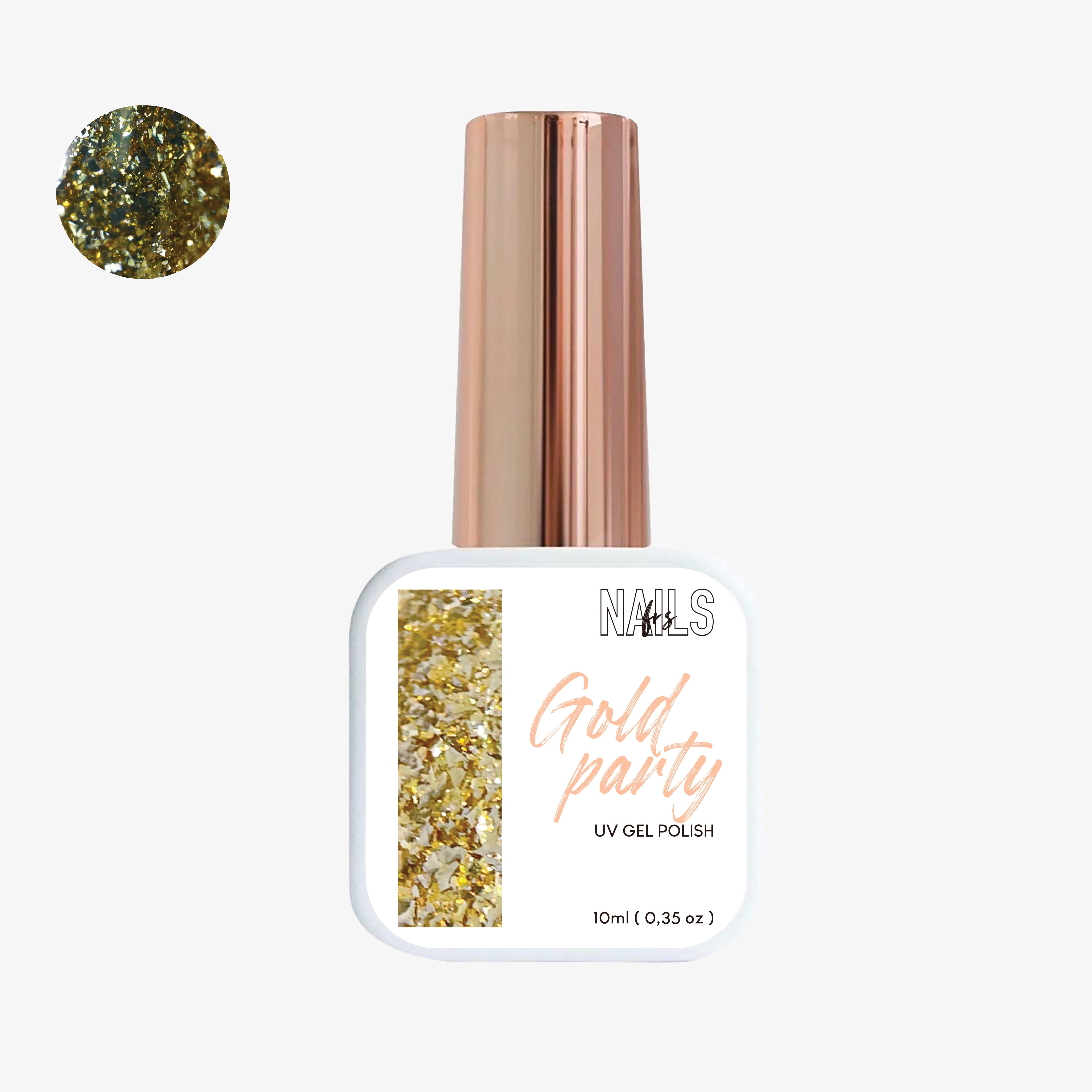 Gel polish gold party - Nails frs