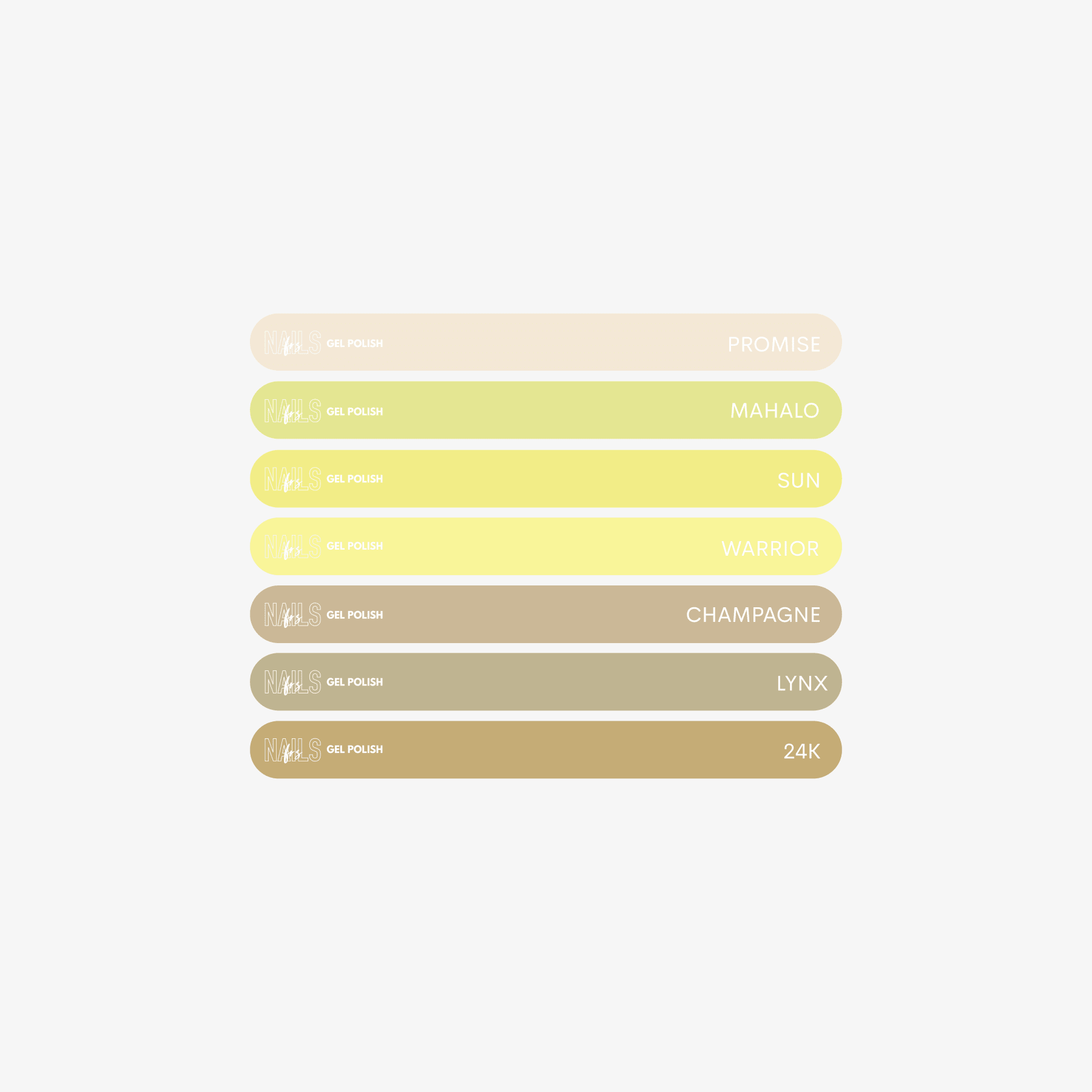 Stickers Nuancier Vernis Semi - Permanent - Présentoir Gel Polish NAILS FRS (2026) Jaunes - NAILS FRS