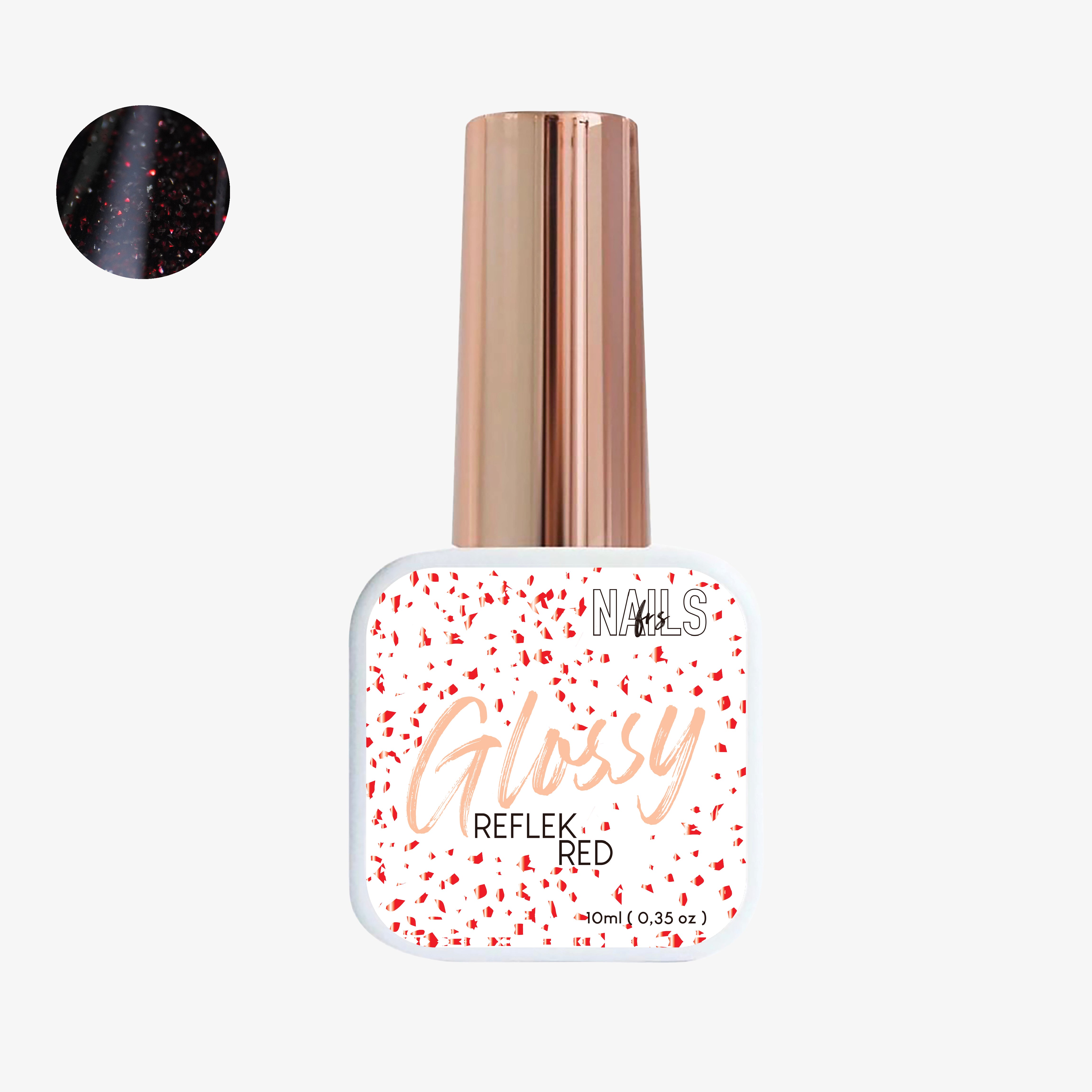 Top coat Glossy reflek red - Nails frs