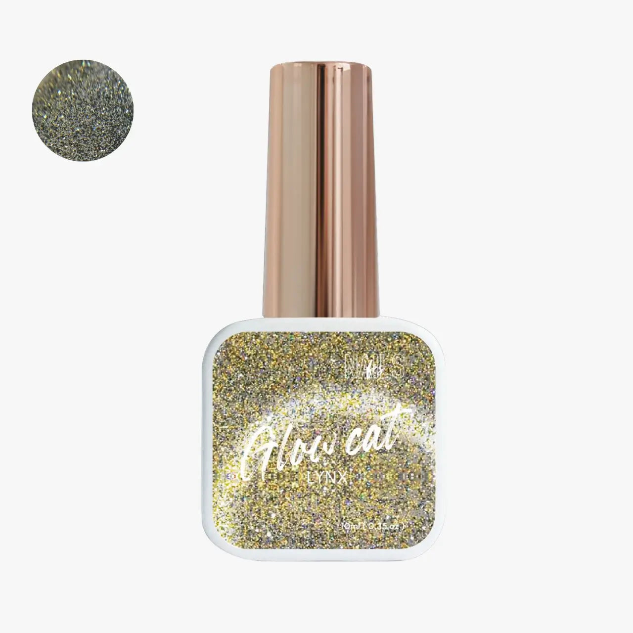 vernis semi permanent glow cat lynx pailleté