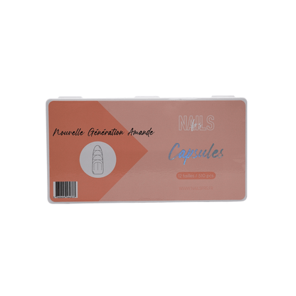 Coffret Capsules Nouvelle Génération Amande NAILS FRS, 12 tailles et 510 pièces