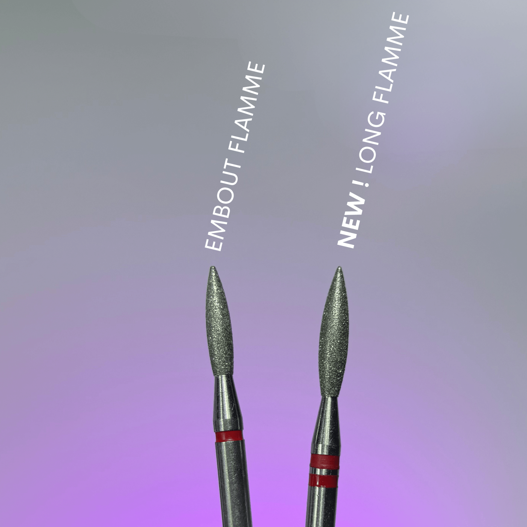 Embout Long Flamme grain rouge - NAILS FRS