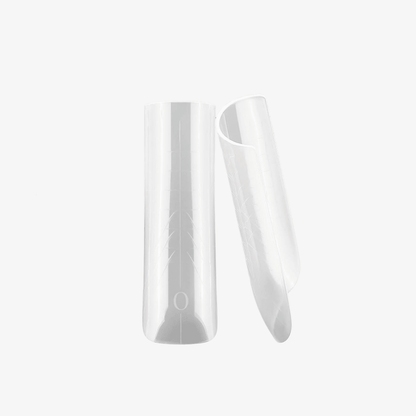 Popits 15 tailles natural square NAILS FRS, moule carré long transparent de face et de profil