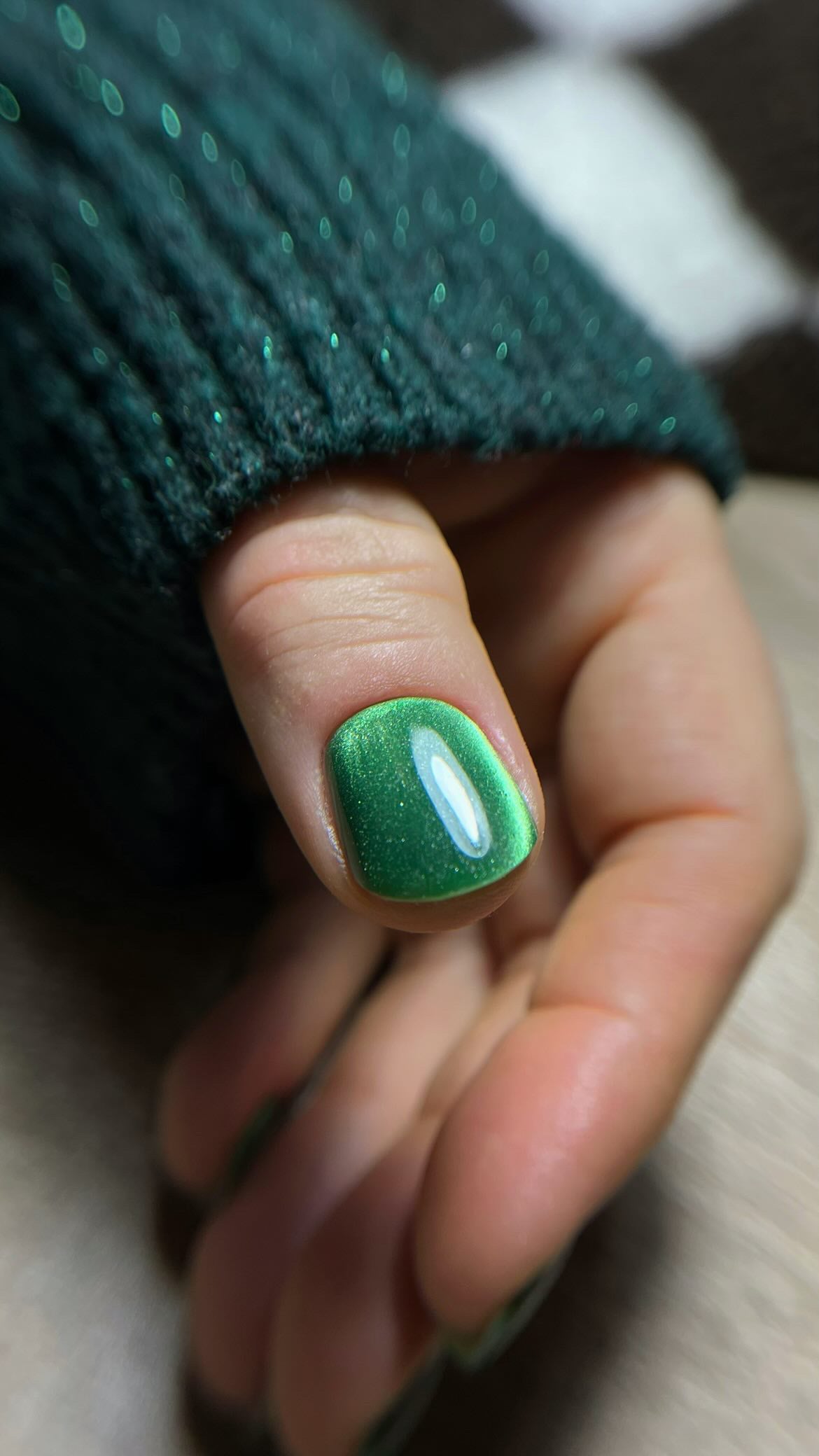 Gel polish Midnight green