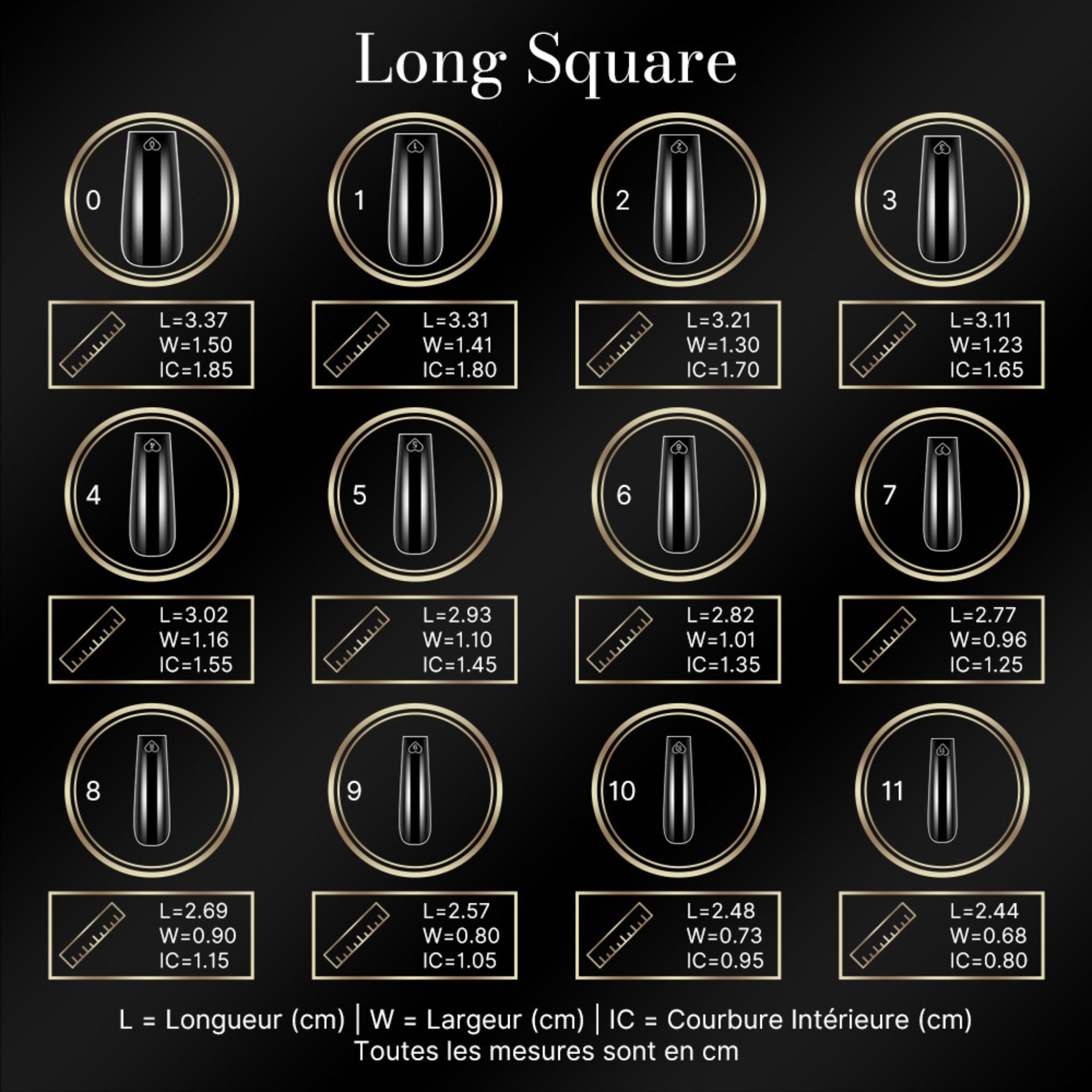 cap's nails long square - Capsules américaine