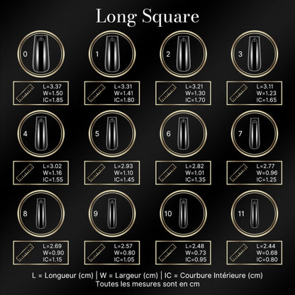 cap's nails long square - Capsules américaine
