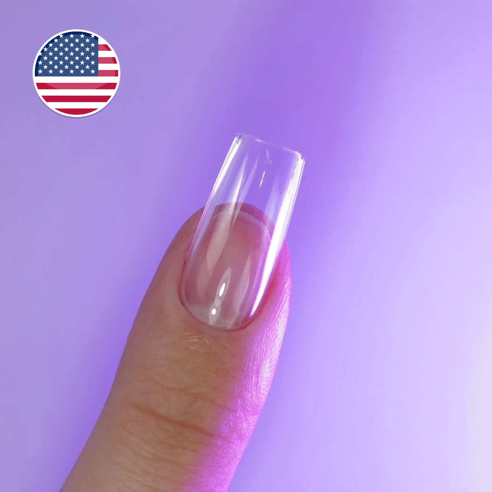Capsules américaines medium square Cap's nails - boîte de 510 caps gel X transparentes forme carrée