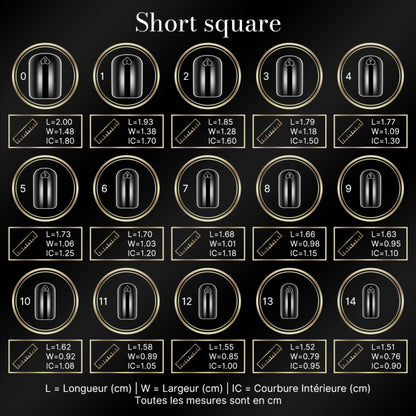 cap's nails short square - Capsules américaine